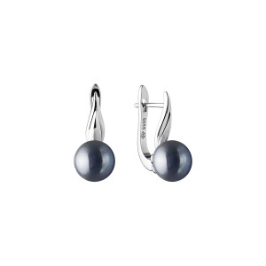 Cercei perle naturale negre din argint cu tortita DiAmanti SK21224EL-B-G (Argint 925‰ 2,45 g.)